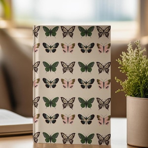 Pretty Butterfly Pattern Hardback Notebook .Nature Lover Gift. Butterfly Decor. Journaling. Floral Stationery. Gift Ideas for Her.