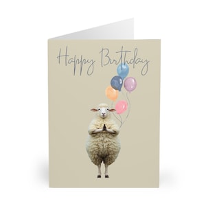 Yoga Sheep Birthday Cards. Confezione da 5. Biglietti di compleanno. Biglietti di auguri. Regali di pecore. Idee regalo per l'agricoltura. Regali per gli agricoltori. Regali di pecore.