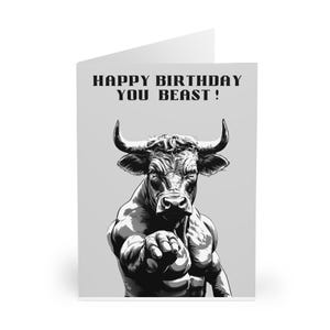 Biglietti di compleanno - Confezione da 5. Buon compleanno Bestia! Biglietti di auguri. Biglietti di compleanno. Regali per l'agricoltura. Regali per gli agricoltori. Idee regalo per il bestiame.