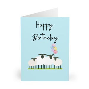 Carini biglietti di auguri di compleanno a forma di pecora. Confezione da 5. Biglietti di auguri. Biglietti di compleanno. Regali a forma di pecora. Pecore. Regali agricoli. Regali per agricoltori.