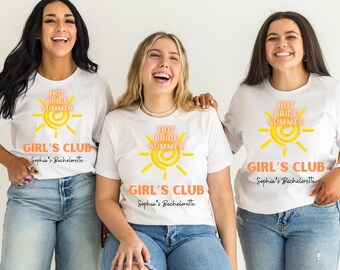 Hot Bride Summer Shirt, Bachelorette Party Tee, Girls Trip T-Shirt, Bride Squad Gift, Custom Bride Tribe Shirt