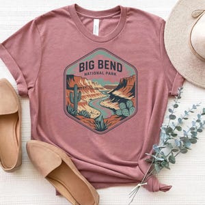 Big Bend National Park T-Shirt, Texas Desert River Landscape Tee, Cactus Adventure Outdoor Design