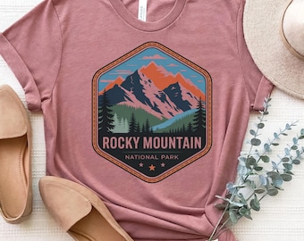 Rocky Mountain National Park Tee, Colorado Mountain Hiking Shirt, Vintage Wilderness Adventure Nature Gift