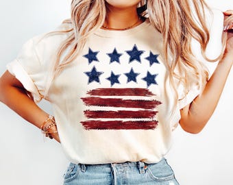 USA Flag Shirt, 4th of July Shirt, Patriotic Shirt, Distressed Flag Shirt, Independence Day Shirt, Vintage USA Tee, American Pride Shirt