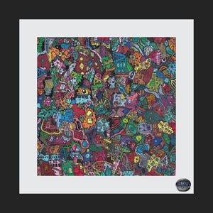 Impression d'art abstrait, cadeau coloré pour amateur d'art, carte de voeux pour collègue, carte postale détaillée de haute qualité, cadeau créatif, message mignon
