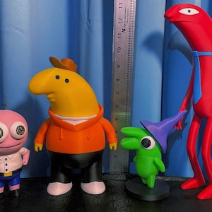 Smiling Friends - Custom designed and 3D Multicolor printed Articulted action figures.