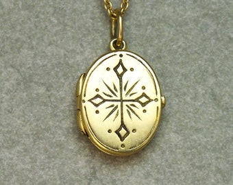 Collier médaillon Memoriae sacrae en or 18 carats, collier médaillon ovale avec photo, médaillon gravé personnalisé médaillon monogramme médaillon en or