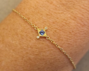 18k Gold Sapphire and Diamond bracelet: Aurelia bracelet