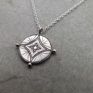 Astraeus necklace star pendant celestial necklace good luck charm, starburst necklace, coin charm, silver medallion, layering necklace image 7
