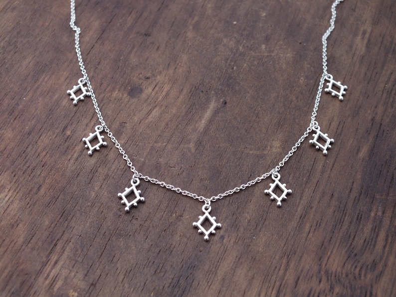 Etruscan necklace in sterling silver dainty silver necklace delicate necklace celestial necklace starburst necklace image 7