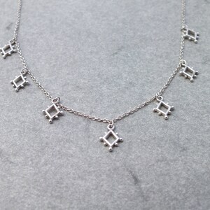 Etruscan necklace in sterling silver dainty silver necklace delicate necklace celestial necklace starburst necklace image 9