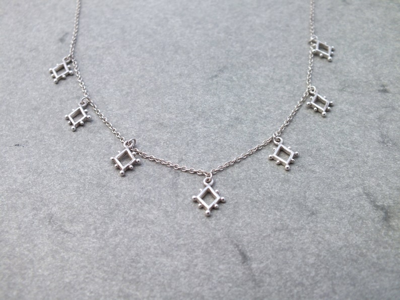 Etruscan necklace in sterling silver dainty silver necklace delicate necklace celestial necklace starburst necklace image 9