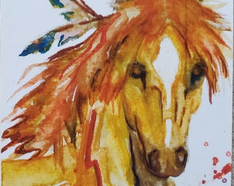 Print War Horse Small ACEO Totem Print