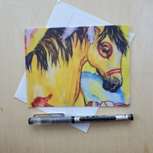 6 Cartes de remerciement, Cheval de guerre de Buckskin