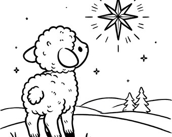 Digital Christmas Nativity Coloring Book – Set 2 of 3 (5 Images) Christian coloring pages, Christmas bundle, Nativity coloring pages
