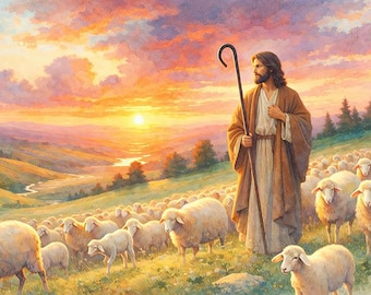 Christian art: The Good Shepherd Watercolor Printable
