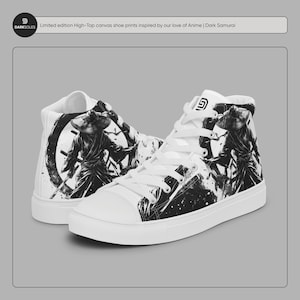Custom Anime Samurai Art High-Top Canvas Shoes