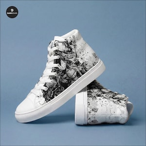 Scarpe alte in tela da uomo con design anime: Bionic Luffy