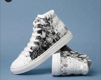 Men's Anime High-Top Canvas Shoes: Bionic Luffy Design