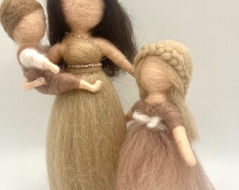 Customizable family - Mother with children/siblings - Felt figure - Felt family - Family picture - Gift