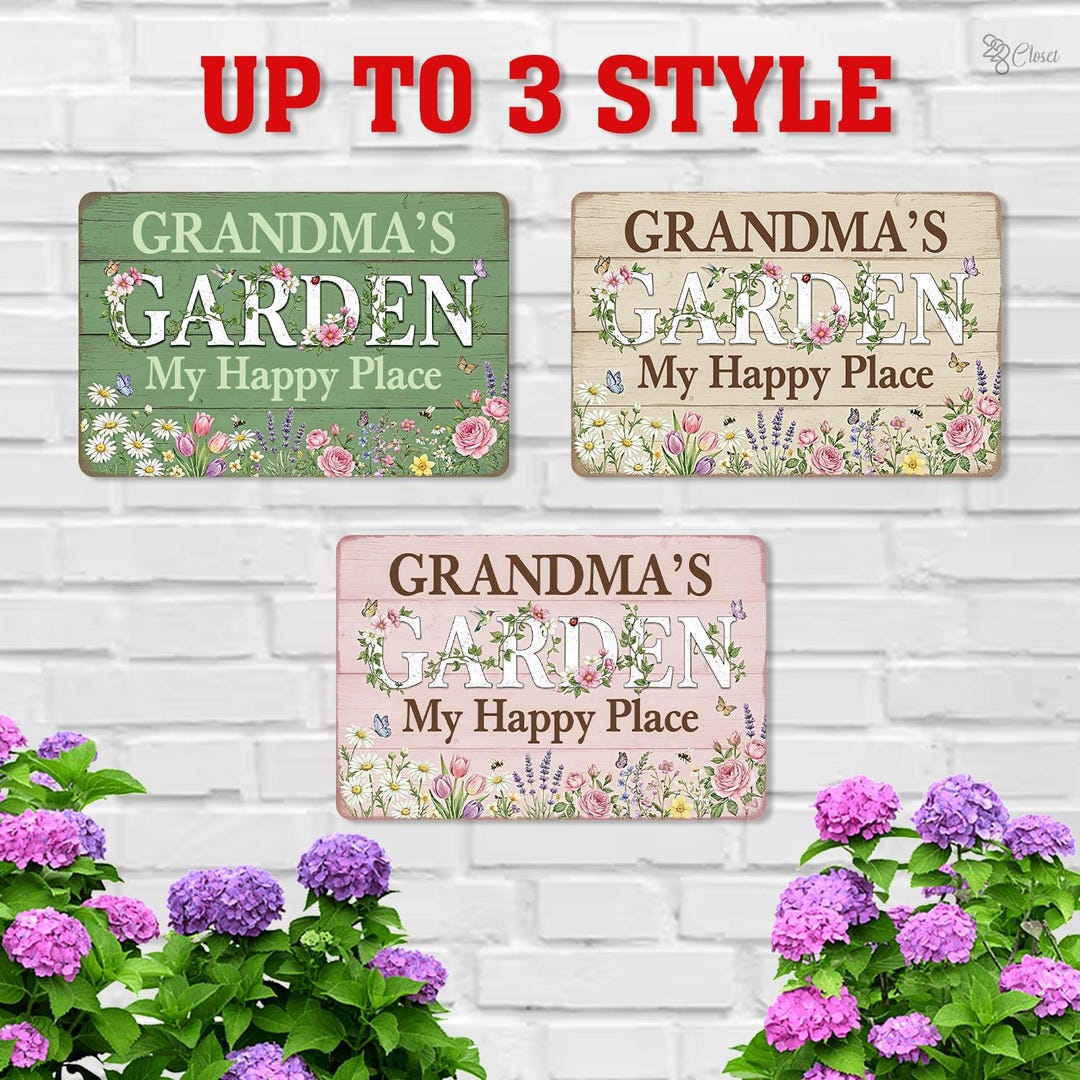 Personalized Flower Garden Sign: Custom Metal Garden Art With Names, 3 ...