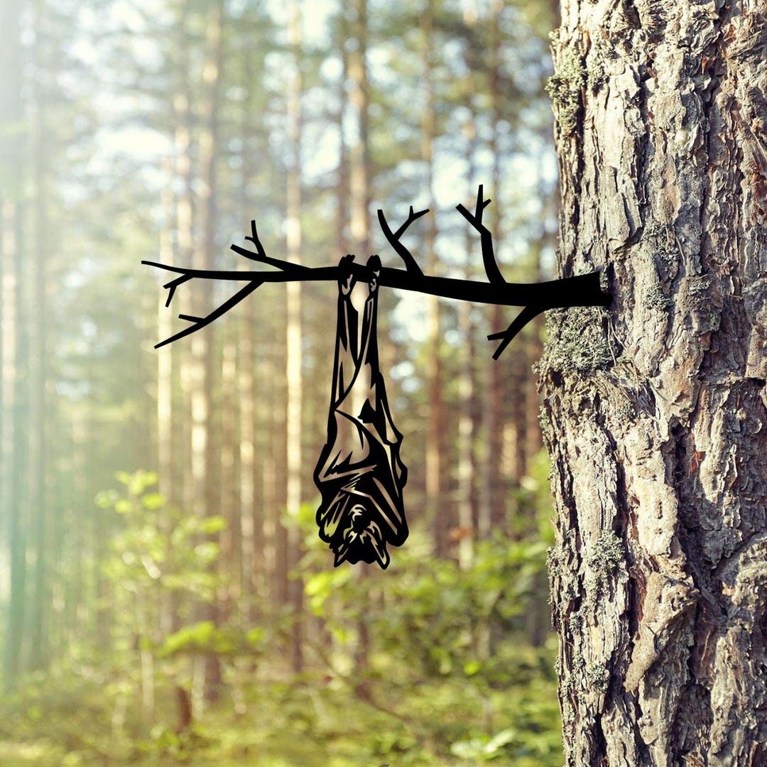 Bat Tree Metal Wall, Halloween Bat Decoration, Vampire Bat, Bat Garden ...