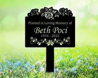 Personalized Tree Memorial Sign With Stake, Memorial Marker, Metal Garden Marker, Custom Metal Name Plate,Tree Plaque Marker,Garden Decor