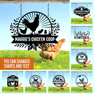 Custom Chicken Coop Sign, Personalized Farmhouse Metal, Gift for farm, Farmhouse Decor Gift, Chicken lover gift,Coop wall decor,Gift for mom
