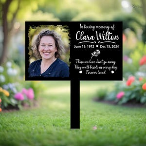 Custom Photo Grave Marker Metal Sign, Photo Memorial Stake,Outdoor Cemetery Decor, Sympathy Gift, Loss of Loved One Gift, Remembrance Plaque