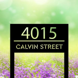 Custom Modern House Address Number Metal Sign, Custom House Number Garden Stake, New Homeowner Gift, Address Yard Stake, Address Number Gift