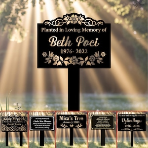 Custom Memorial Garden Sign, Planted in Loving Memory Metal, Outdoor Memorial Sign, Sympathy garden sign, Remembrance garden, Tree Memorial