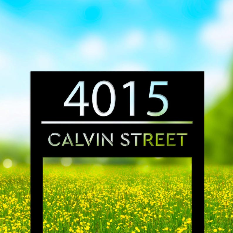 Custom Modern House Address Number Metal Sign, Custom House Number ...