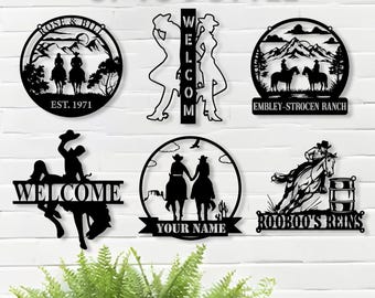 Western Riding Cowboy Metal Sign, Horse Lover Gift, Ranch Sign, Custom Cowboy Cowgirl Wall art, Cowgirl sign, Western sign, Cowboy Gifts