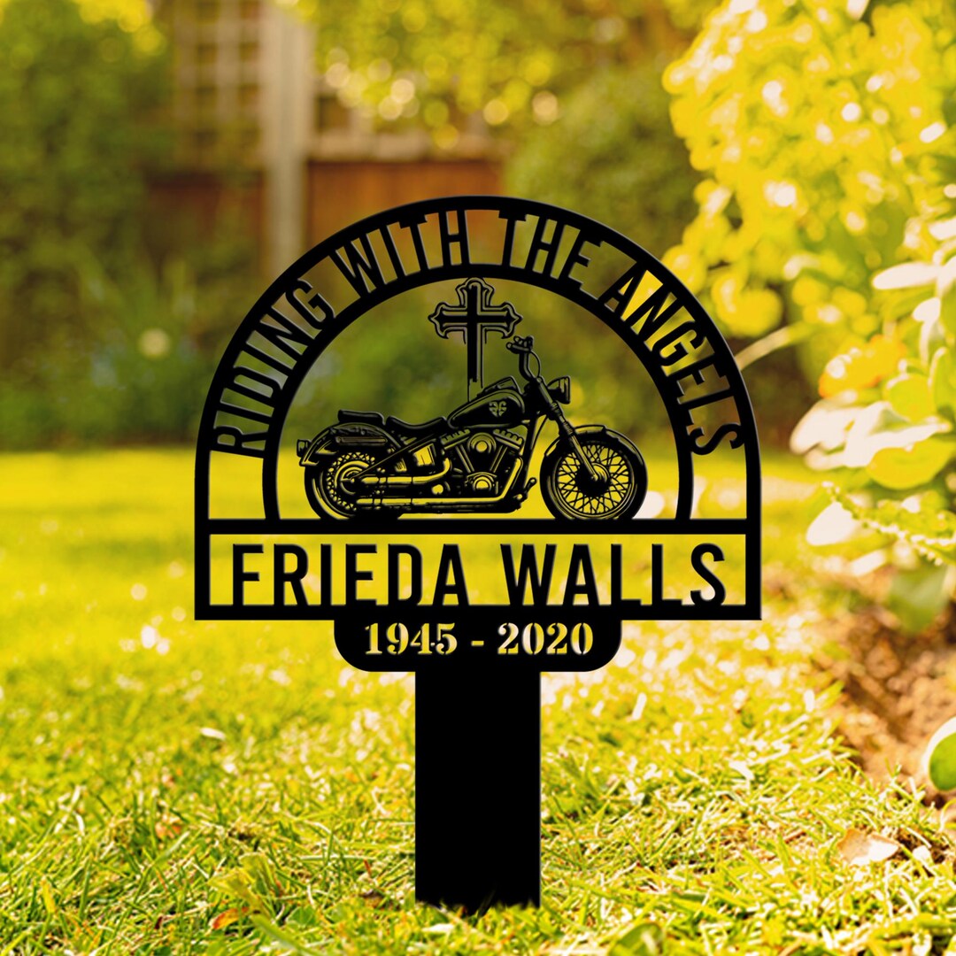 Personalized Rider With Wings Memorial Metal Stake, Riding With the ...