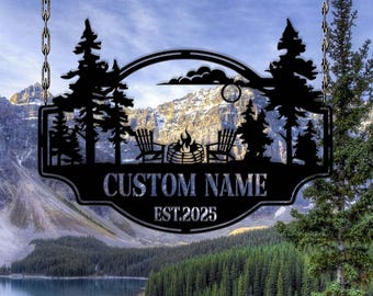 Custom Cabin Metal Sign, Cabin Sign, Lodge Decor, Cabin Decor, Cabin Lake House, Custom Family Name Sign, Gift for dad,Cabin House,Home Sign