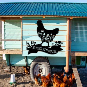 Custom Chicken Metal Sign,Farm house Decor,Personalized Chicken Coop Sign Name, Chicken coop Wall Art, Hen house Sign, Farm Sign, Barn Decor