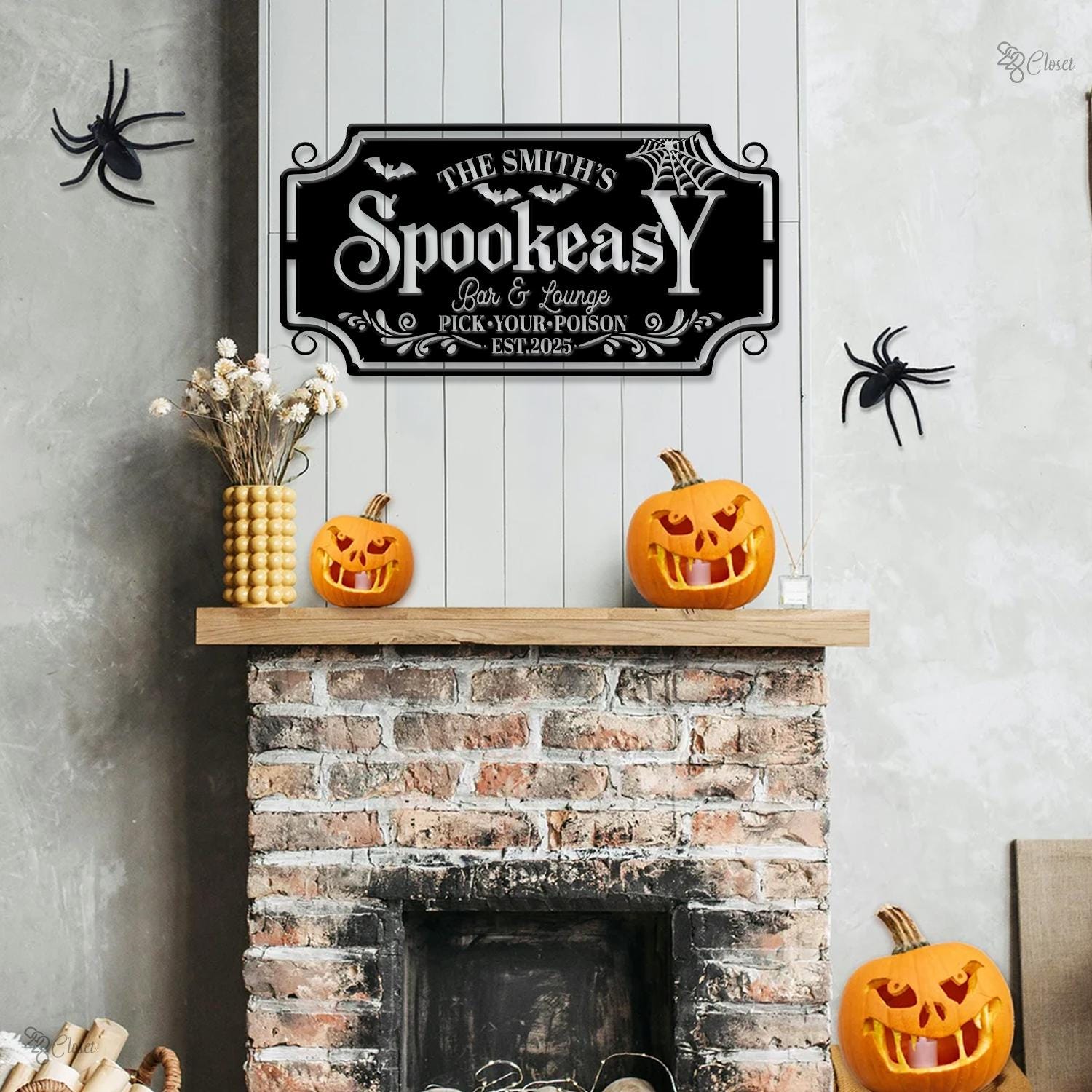 Spook Easy. Sign Custom Spookeasy Halloween Metal Sign, Personalized Bar & Lounge Metal ...