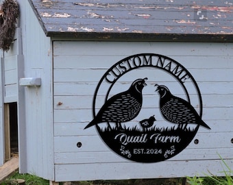 Personalized Quail Metal Wall Art, Quail Ranch Name Sign, Custom Quail Metal Sign, Quail Farm Sign, Quail Lover, Gift for farm, Home Decor