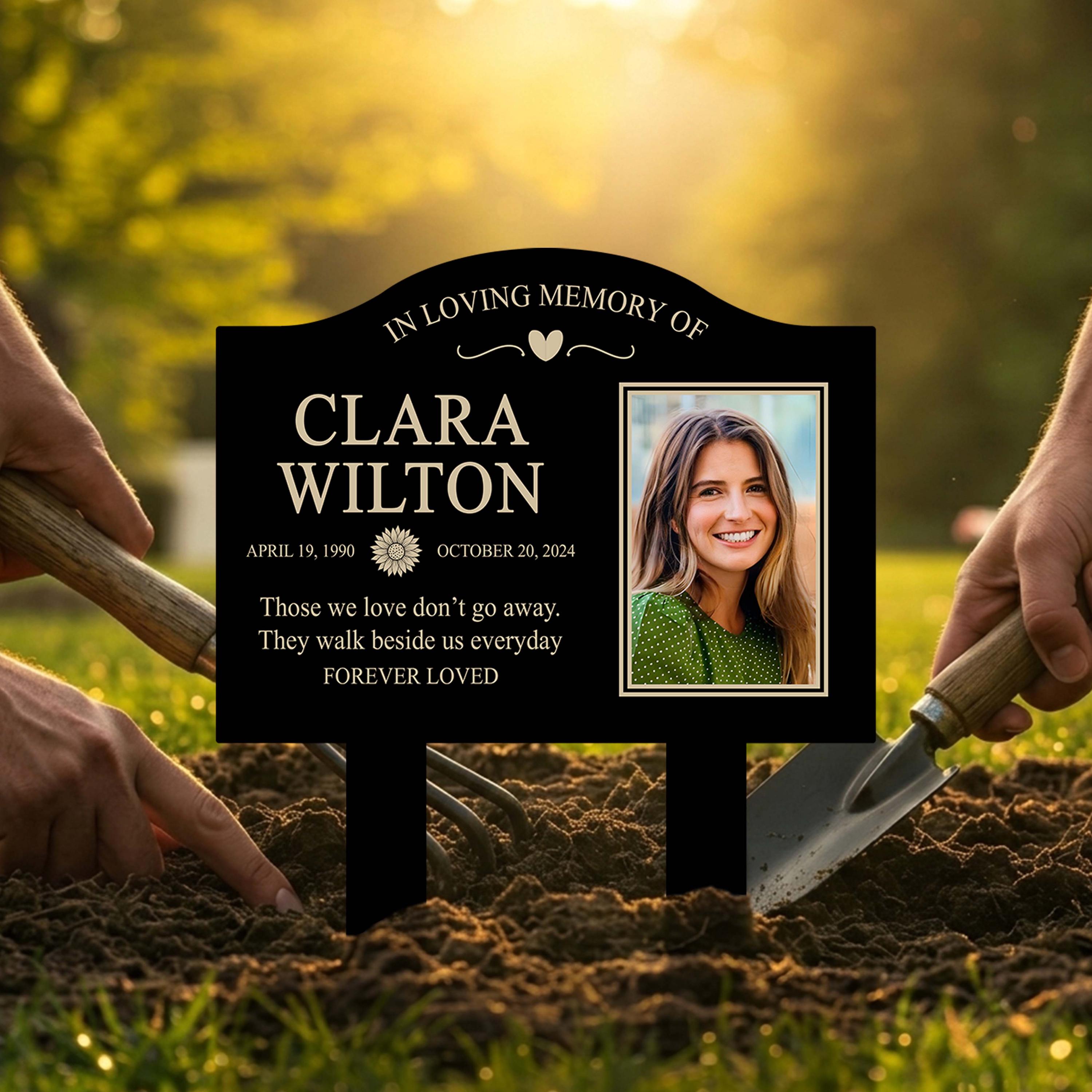 Custom Photo Memorial Garden Sign, Personalized Sympathy Gift, Outdoor ...