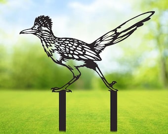 Cartello in metallo Roadrunner da giardino, Paletto artistico Roadrunner da giardino, Paletto Roadrunner, Decorazioni da giardino, Cartelli da giardino, Roadrunner rustico, Decorazione per esterni