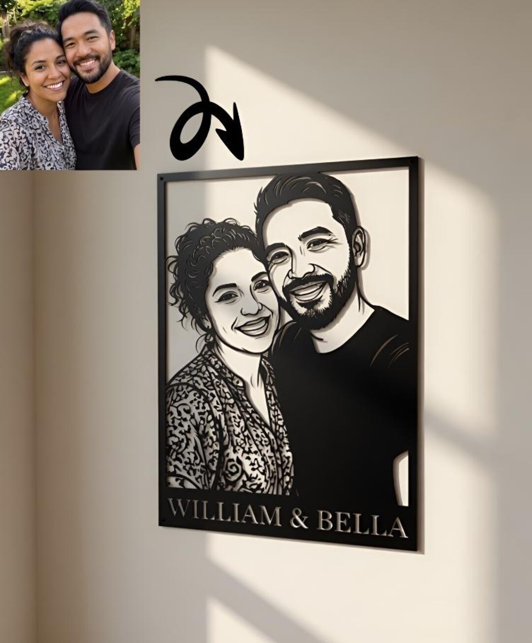 Custom Metal Portrait Form Photo, Wall Art , Family Photo Home Decor ...