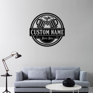 'Drinks A Lot Bear' Metal Bar Sign - Pre-Order main image 0