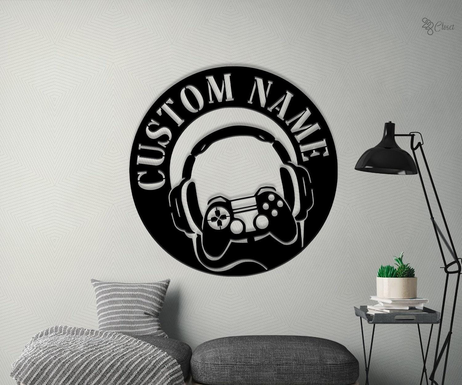 Custom Game Controller Metal Sign Wall Art, Personalized Game Room Decor, Game Console, Kids Room Decoration, Wall Hanging, Gift for Gamer