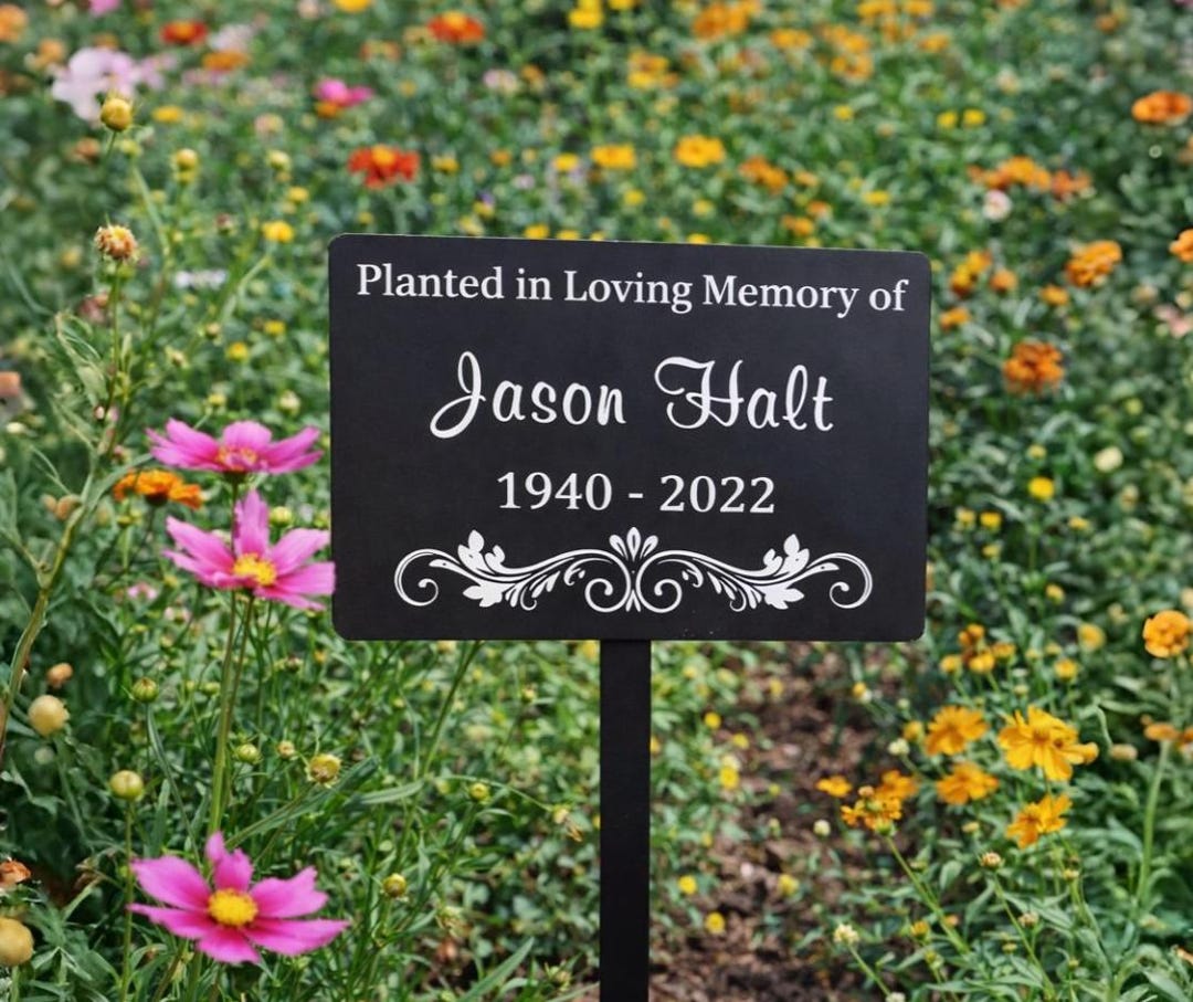 Custom Metal Memorial Sign With Stake, Personalized Grave Marker With ...