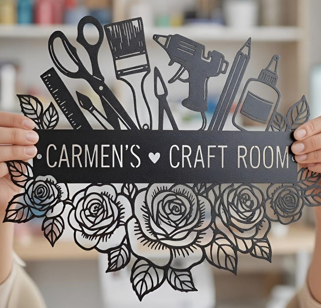 Custom Metal Craft Room Sign Personalized Craft Room Decor Made With ...