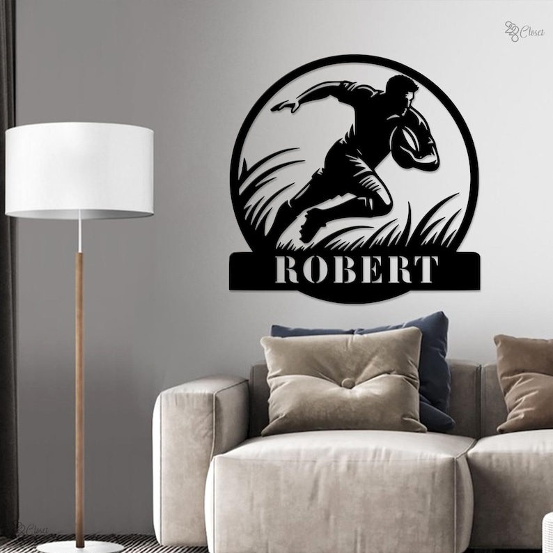 Custom Rugby Metal Sign, Metal Rugby Player Art, Sports Lover Gift ...