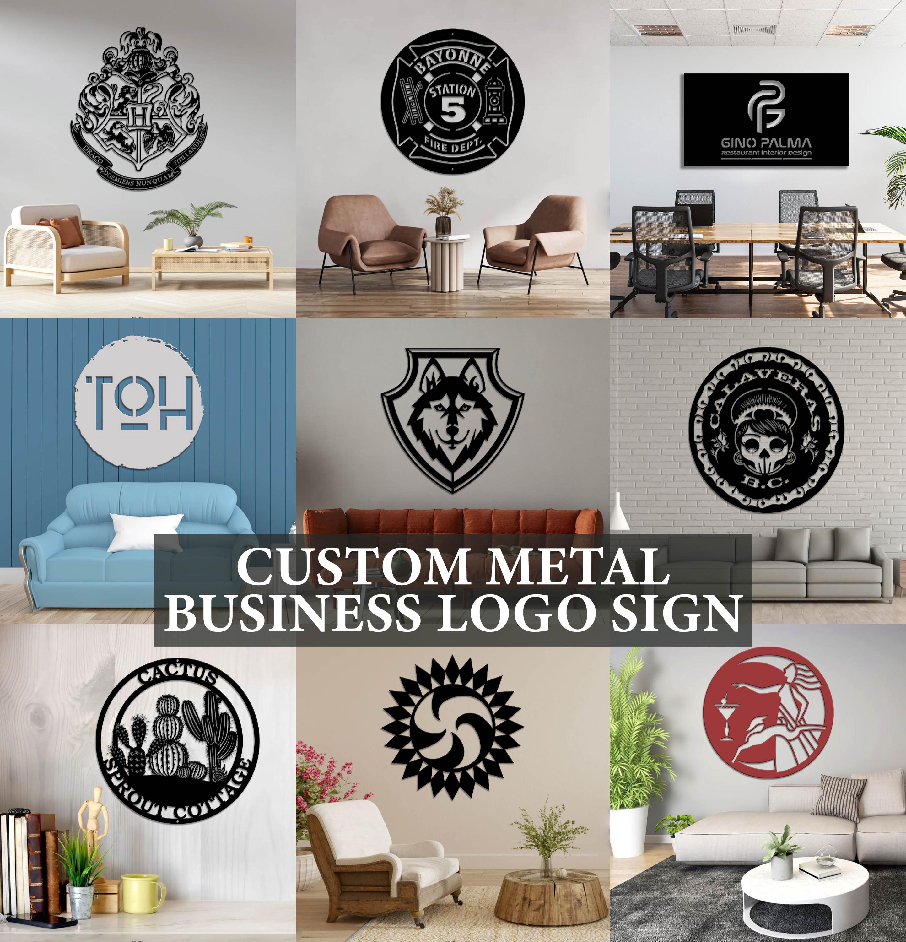 Custom Logo Sign Your Design Own Metal Sign, Customizable Round Any ...