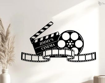 Personalized Home Movie Theater Metal Wall Art, Custom Cinema Sign, Movie Room Decor, Home Cinema Sign Home Cinema Decor, Dad Gift Birthday