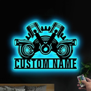 Custom Diesel Mechanic Metal Led Light, Workshop Sign, Personalized Diesel Mechanic Sign, Mechanic Garage Decor, Metal Garage Sign, Dad Gift