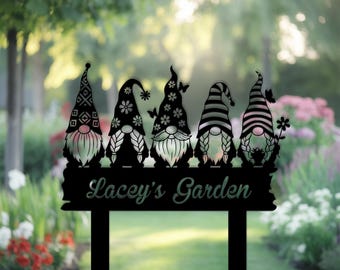 Personalized Garden Gnome Metal Sign, Custom Metal Yard Sign, Outdoor Garden Decor, Funny Gnome Garden Sign, Whimsical garden, Gnome sign